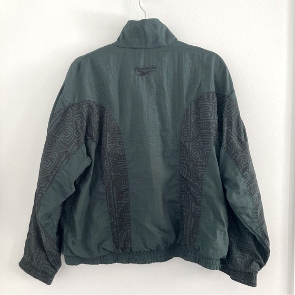 Reebok Vintage Tribal Pattern Green Track Jacket, Size Small - Picture 2 of 7